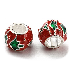 Christmas Brass Enamel European Beads&nbsp;KK-D038-14P