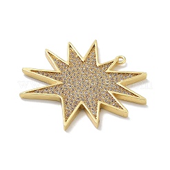 Rack Plating Brass Micro Pave Clear Cubic Zirconia Pendants&nbsp;KK-G515-32G