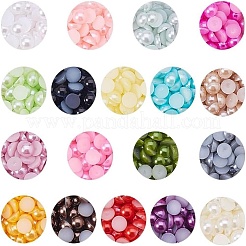 ABSプラスチック製カボション  模造パール  半円  ミックスカラー  6x3mm  160個/コンパートメント  2880個/箱&nbsp;SACR-PH0004-01