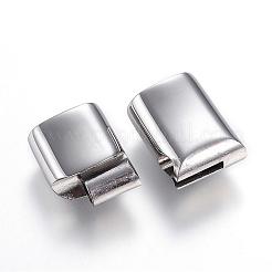 Tarnish Resistant 304 Stainless Steel Magnetic Clasps with Glue-in Ends&nbsp;STAS-D159-28P