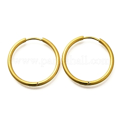 女性用304ステンレスフープピアス  イオンプレーティング（ip）  14KGP本金メッキ  23.5x2mm&nbsp;EJEW-M068-15F-G