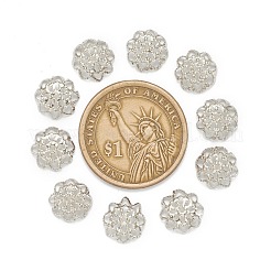 アイアンファンシービーズキャップ  花  プラチナ  10x4mm  穴：1mm  約570個/50g&nbsp;X-IFIN-ZX1173-P