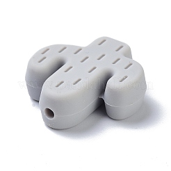 シリコーン焦点ビーズ  サボテン  銀  25x23x8mm  穴：2.3mm&nbsp;SIL-C002-01E