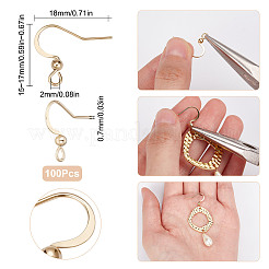100Pcs 304 Stainless Steel French Earring Hooks&nbsp;STAS-SC0004-63G