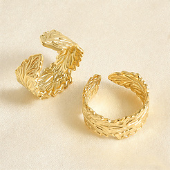 304 Stainless Steel Cuff Open Rings for Women&nbsp;QJ0060-2