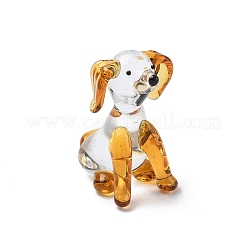 Handmade Lampwork Dog Display Decorations&nbsp;LAMP-F043-10B
