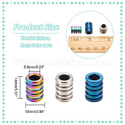 3Pcs 3 Colors Titanium Alloy Spacer Beads&nbsp;PALLOY-NB0002-52