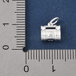丸カン付きスターリングシルバー中空バッグ型チャーム925個  銀  11x7.5x4.5mm  穴：2.5mm&nbsp;STER-R013-13S