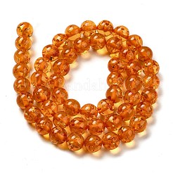 樹脂模造琥珀ビーズ連売り  ラウンド  サンゴ  8mm  穴：0.8mm  約51~52個/連  16.14''~16.54''（41~42センチメートル）&nbsp;X-RESI-Z017-01B