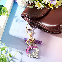 Alloy Resin Heart Keychains&nbsp;KEYC-TADJ0002-01G-Q