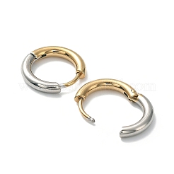 Ion Plating(IP) Two Tone 304 Stainless Steel Huggie Hoop Earrings&nbsp;EJEW-A106-02B