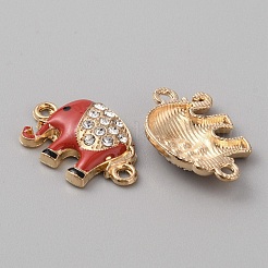 Alloy Crystal Rhinestone Connector Charms&nbsp;ALRI-WH0010-007KCG-01