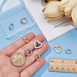 8Pcs 8 Styles Brass Spring Gate Rings&nbsp;KK-WR0001-81