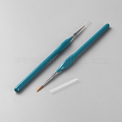 木製ペイントブラシペンセット  水彩画油絵用  ターコイズ  179~196x10~11x10~10.5mm&nbsp;AJEW-WH20019-33A