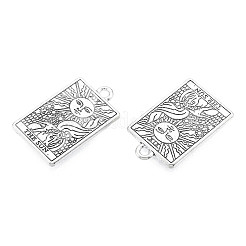 ラックメッキ合金ペンダント  カドミウムフリー＆ニッケルフリー＆鉛フリー  タロットチャーム  アンティークシルバー  太陽xix  23.5x14.5x1.5mm  穴：1.8mm&nbsp;PALLOY-N163-180F-P