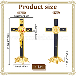 Religion Alloy Crucifix Cross Statue Display Decorations&nbsp;DJEW-WH0043-94B