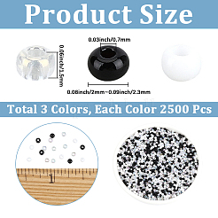 7500Pcs 3 Colors 12/0 Grade A Round Glass Seed Beads&nbsp;SEED-PA0001-43