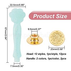 1 Set Golden Tone Zinc Alloy Seal Stamp Heads&nbsp;FIND-AR0003-92