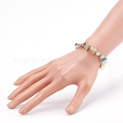 Chips Natural Blue Opal Beaded Stretch Bracelets&nbsp;BJEW-JB05990