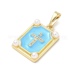 Brass Micro Pave Cubic Zirconia Pendants&nbsp;LS-KK-H255-07G-02