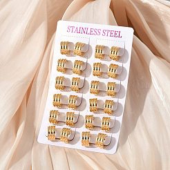 304 Stainless Steel Polishing Effect Hoop Earrings&nbsp;EJEW-M001-36G