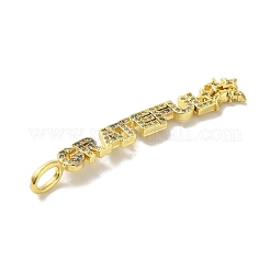 Brass Micro Pave Cubic Zirconia Pendants&nbsp;KK-Z042-19G-01