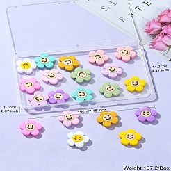 20個10色シリコンビーズ  笑顔の花  ミックスカラー  30x31x8.5mm  穴：3mm  10色  2個/カラー  20個。&nbsp;SIL-CJ0001-64