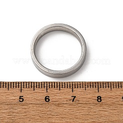 201ステンレススチールワイドバンド指輪  PVD真空メッキ  長持ちメッキ  ステンレス鋼色  4mm  内径：18.1mm&nbsp;RJEW-K252-02B-P
