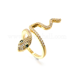Brass Micro Pave Cubic Zirconia Cuff Rings&nbsp;RJEW-D308-03G-B