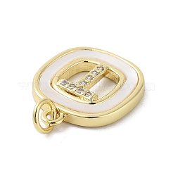 Rack Plating Brass Micro Pave Clear Cubic Zirconia Pendants&nbsp;KK-E102-33G-T