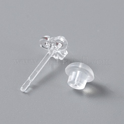 Tiny Resin Bowknot Stud Earrings with Ear Nut for Women&nbsp;EJEW-WH0012-003C