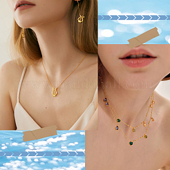 真鍮カーブチェーンネックレス/ブレスレットのDIYキット  ゴールデン＆シルバー  2x1.5x0.3mm&nbsp;DIY-SP0003-09