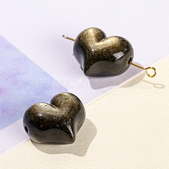 Natural Golden Sheen Obsidian Beads&nbsp;PW-WG54949-01