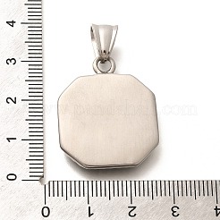 304ステンレスペンダント  斧のチャーム付き八角形  アンティークシルバー  28x23.5x4.5mm  穴：8x5mm&nbsp;STAS-Z110-20AS