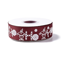 25 Yards Christmas Theme Printed Polyester Grosgrain Ribbon&nbsp;OCOR-C004-02E