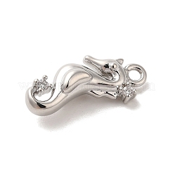 Marine Animal Theme Platinum  Brass Micro Pave Clear Cubic Zirconia Pendants&nbsp;LS-KK-U031-01P-02