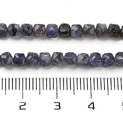 天然のアイオライトビーズ連売り  多面カット  キューブ  3.5~4.5x3.5~4x3.5mm  穴：0.6mm  約103~106個/連  15.55'~15.75''（39.5~40センチメートル）&nbsp;G-H042-A52-02