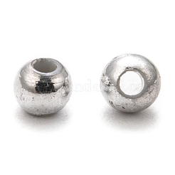 メッキプラスチックアクリルラウンドビーズ  銀メッキ  4mm  穴：1mm  約14000PCS / ponud&nbsp;PACR-L003-4mm-S