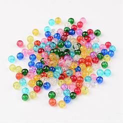 混合クラックルガラスビーズ  ラウンド  4mm  穴：1.1~1.3mm&nbsp;X-CCG-Q001-4mm-M