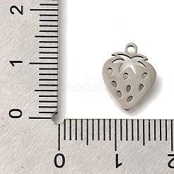 ステンレスペンダント201個  フルーツのチャーム  苺  12.5x10x1mm  穴：1.2mm&nbsp;X-STAS-R136-01P-02