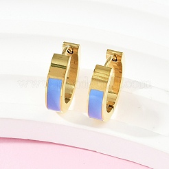 304ステンレススチールエナメルフープピアス  ゴールドカラー  ミックスカラー  12~15.5x13.5~16x2~4mm  3のペア/セット&nbsp;EJEW-K268-19G-04