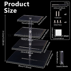 4-Tier Acrylic Dessert Display Risers&nbsp;ODIS-WH0079-093