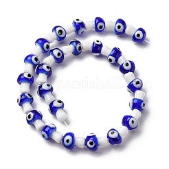 手作りナザールボンジュウランプワークビーズ連売り  キノコ  ダークブルー  13x10mm  穴：1.6mm  約25個/連  11.81''（30センチメートル）&nbsp;LAMP-S069-01A-03