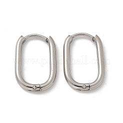 Non-Tarnish 304 Stainless Steel Oval Hoop Earrings&nbsp;X-EJEW-M218-02A-P