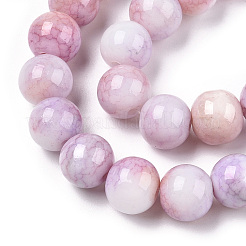 Ombre Effect Dyed Crackle Glass Beads&nbsp;X1-GLAA-T031-10mm-01N