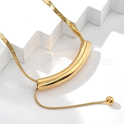 304 Stainless Steel Curved Tube Snake Chain Necklaces for Women&nbsp;NJEW-Z061-04G-03