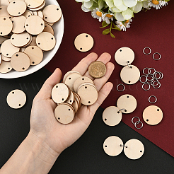 100Pcs Undyed Unfinished Wood Links&nbsp;DIY-SP0005-50