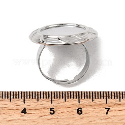 304ステンレススチールカフリング部品  パッドリングのセッティング  フラットラウンド  ステンレス鋼色  トレイ：16.5mm  内径：18mm&nbsp;STAS-P403-07P