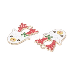 Christmas Alloy Enamel Pendants&nbsp;ENAM-O053-01KCG-02