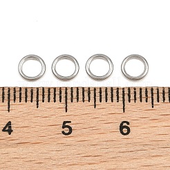 304ステンレススチール製クローズド丸カン  ラウンド  ステンレス鋼色  5x0.8mm&nbsp;STAS-G393-06P-03
